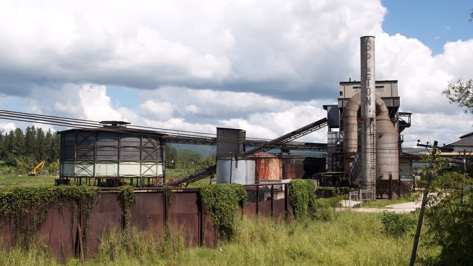 Appleton Estate rum works and chimney in Nassau Valley, St. Elizabeth