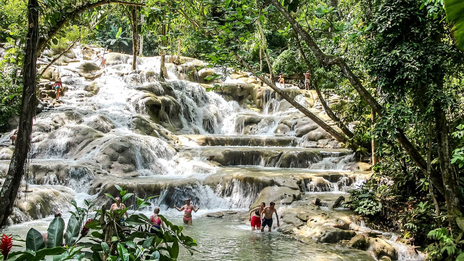 The terraces at Dunn’s River Falls, the Ocho Rios climb from a Montego Bay hotel