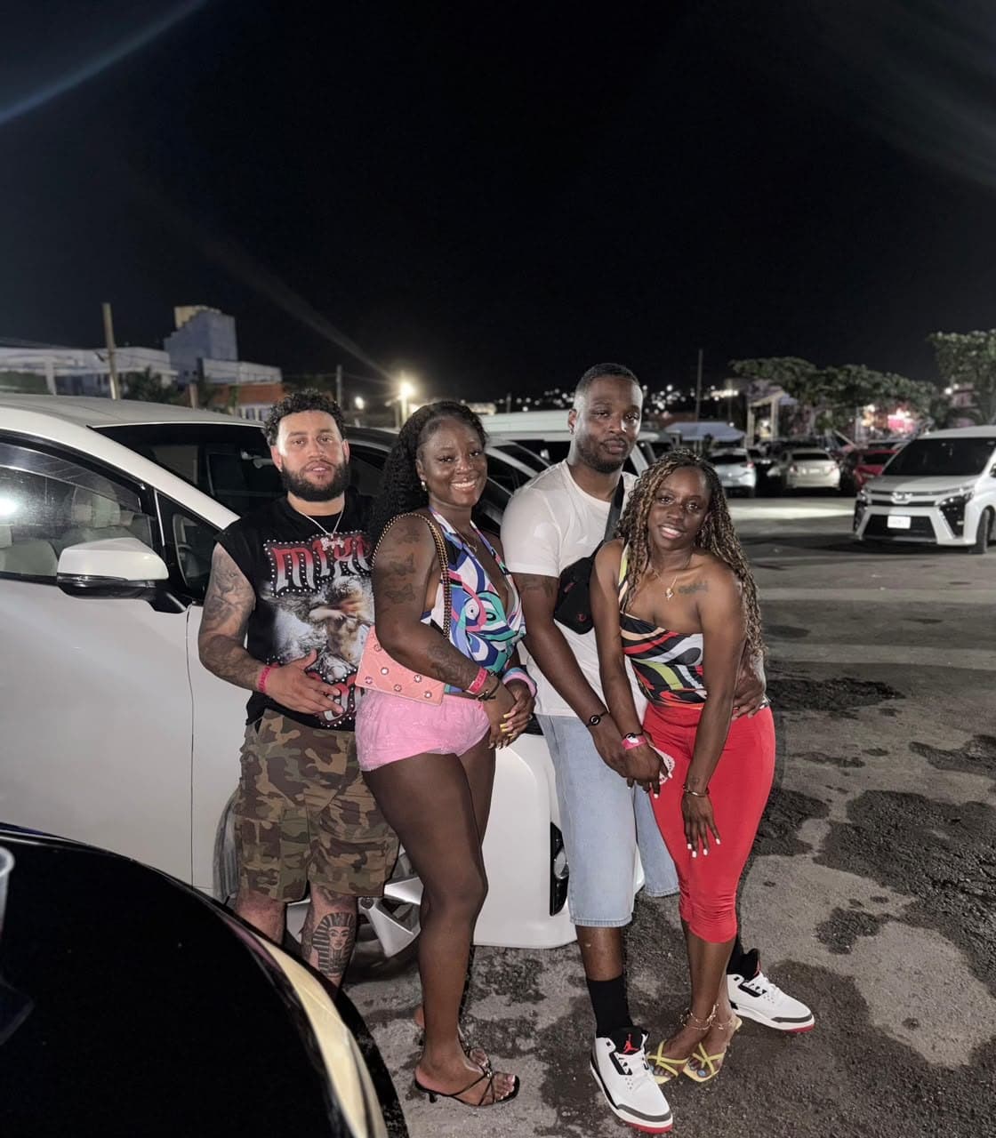 Four guests at a night pickup